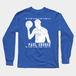 Paul george | White || Clippers Long Sleeve T-Shirt